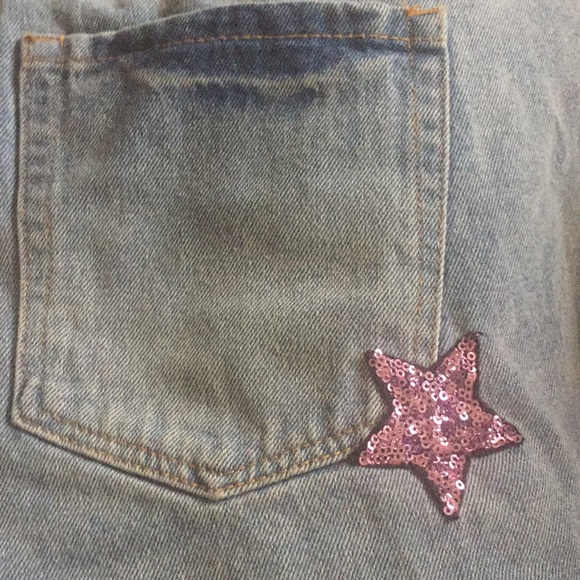 Forever 21 Plus Size Shorts Pink Stars Denim GUC - Picture 8 of 11